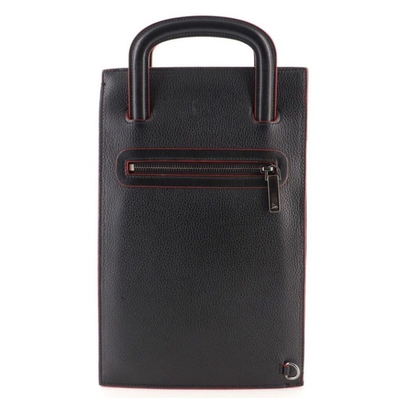 Authentic Christian Louboutin leather Portfolio bag with spikes - Picture 3 of 6